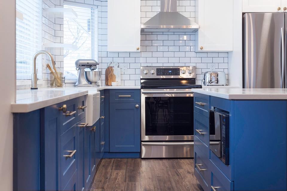 Painted Blue & White Kitchen