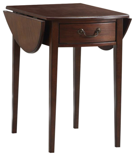 Salem Brown Drop Leaf Accent Table Transitional Side Tables And End