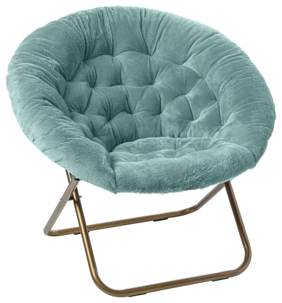 Faux Fur Saucer Chair for Bedroom Contemporary Armchairs And Accent