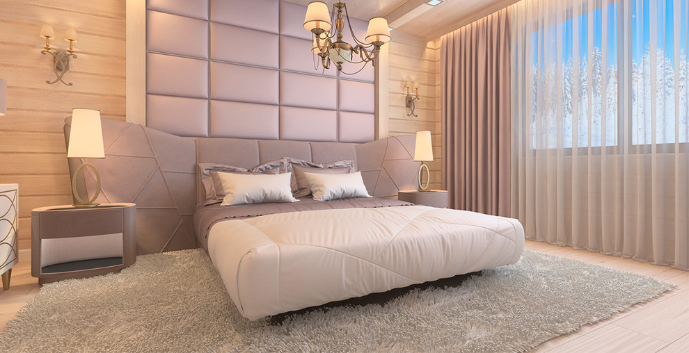 Новогодний интерьер в доме из клееного бруса