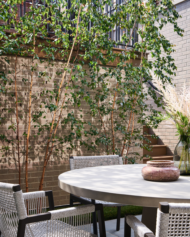 Example of a transitional patio design in Chicago