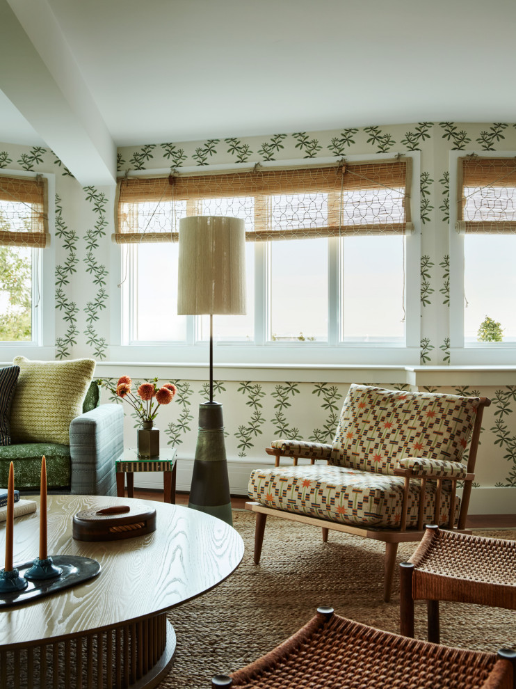 Rockport Summer House - Example of a beach style living room design in Boston
