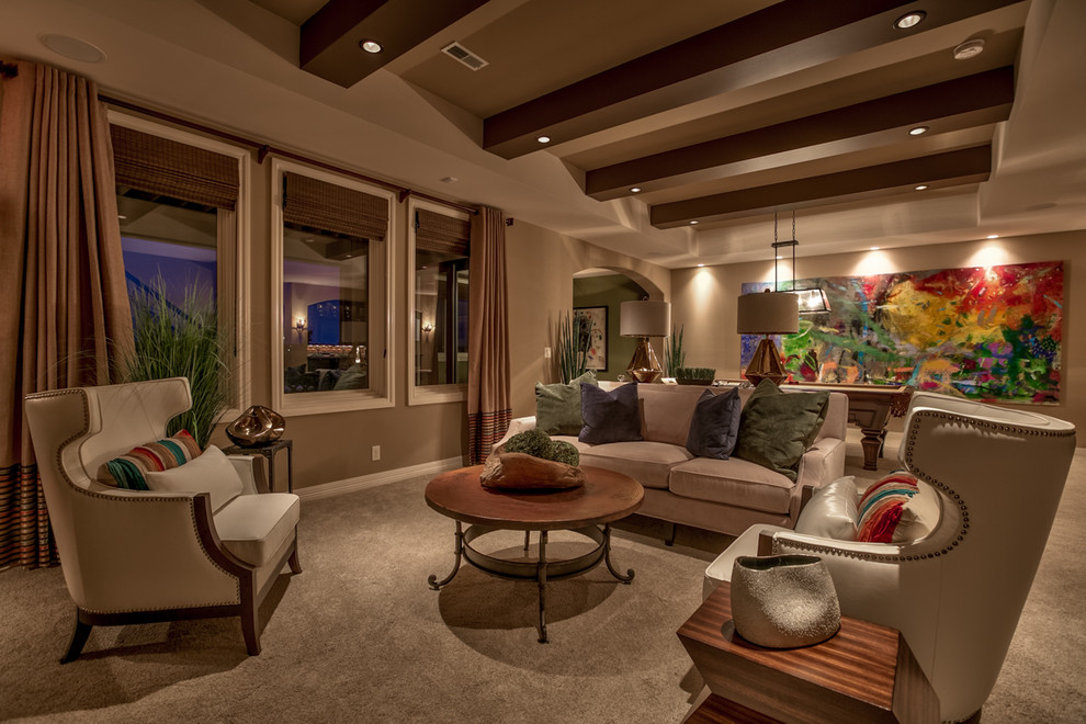 Photo of a transitional living room in Omaha.