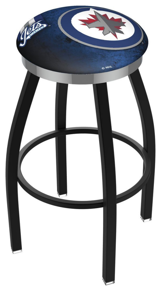 Holland L8B2C 03 Winnipeg Jets 25" Swivel Counter Stool Black/Chrome