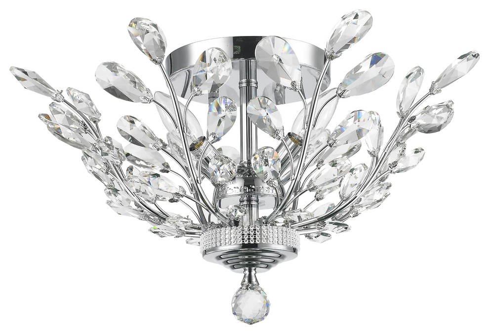 Zeus 4Lights 20" Crystal Flush Mount Ceiling Light Flushmount Ceiling Lighting by Top