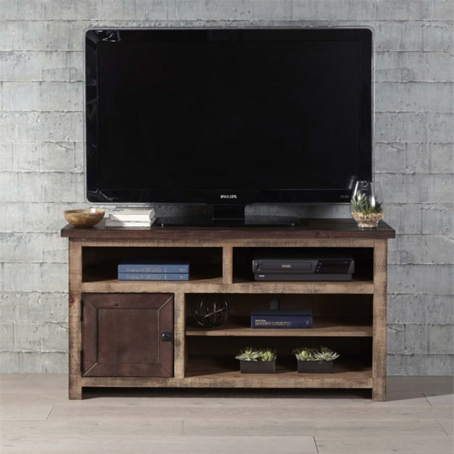 Progressive Furniture Trilogy 50" TV Stand in Light and Dark Pine