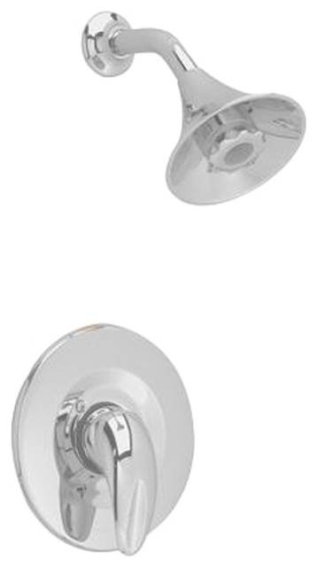 Satin Nickel Flange and Arm American Standard T038501.295 Tropic Shower Only Trim Kit with Showerhead