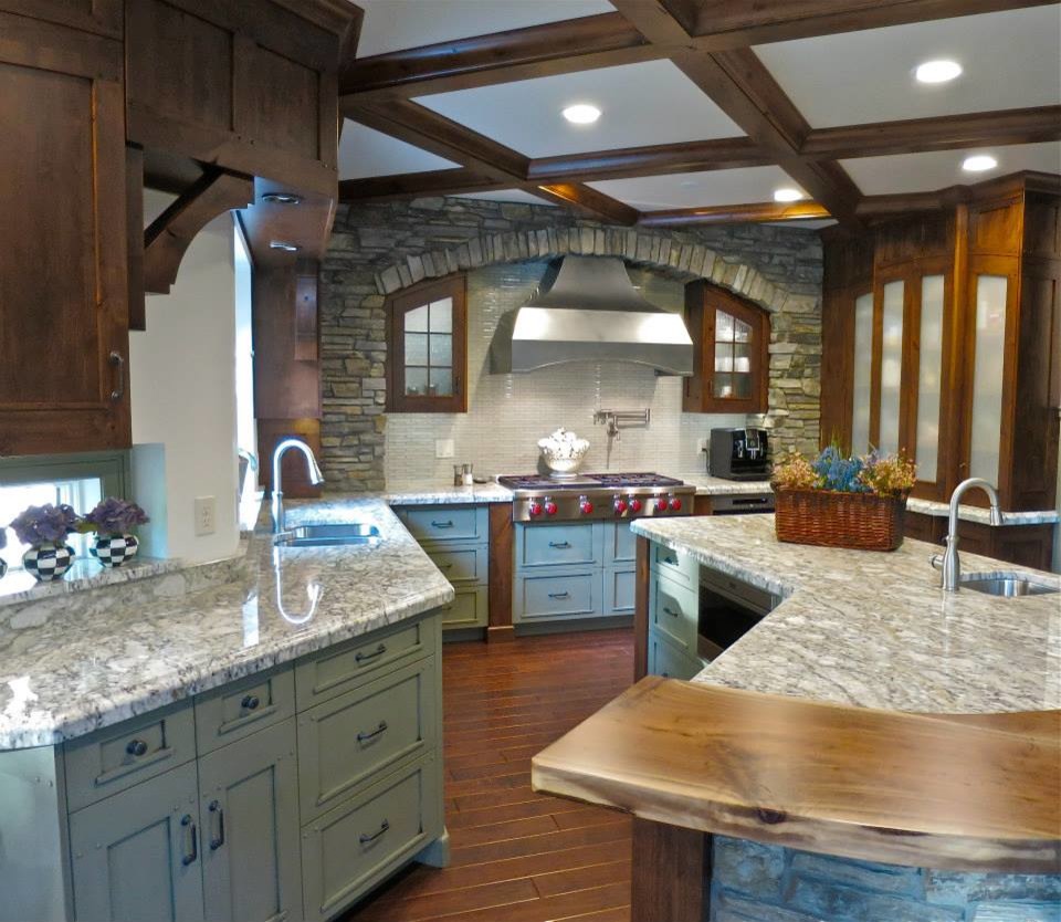 Inspiration for a rustic kitchen remodel in Minneapolis