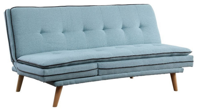 Benzara BM250586 Adjustable Sofa With Tufted Seat and Angled Legs, Blue ...