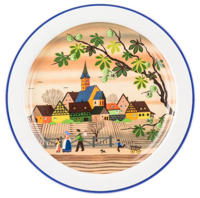 Gloria Porcelain Decorative Wall Plate With Bavarian Landscape Gloria Porcelain Decorative Wall Plate With Bavarian Landscape Fall