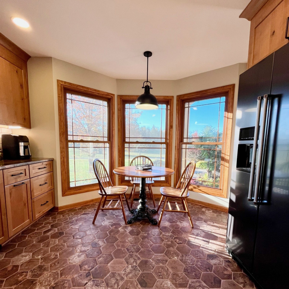 Example of a mountain style kitchen design in Detroit
