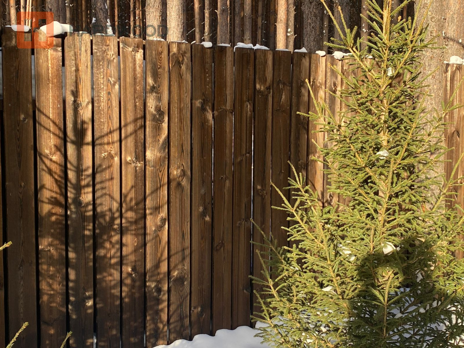 Забор из каменной древесины