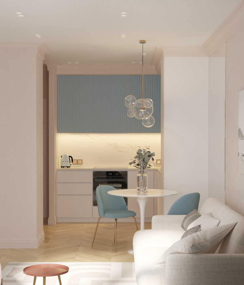 Дизайн-проект однокомнатной квартиры 40 м2 - «Летний бриз»