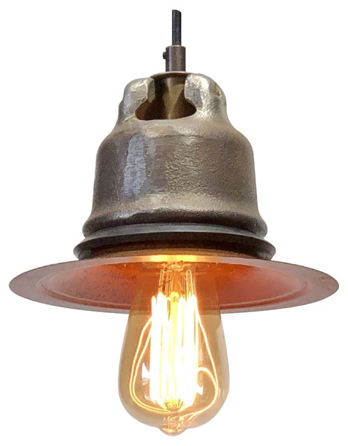 Industrial Light Pendant - Cast Steel, Edison Bulb