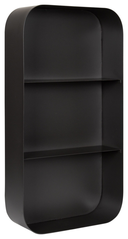 Armenta Metal Wall Shelf, Gray 16x28 Industrial Display And Wall