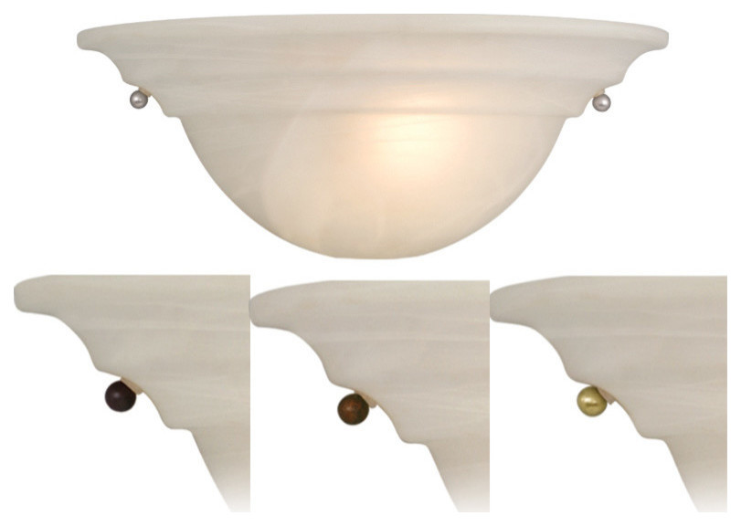 Babylon Brass Nickel Bronze Half Moon Wall Sconce White Glass