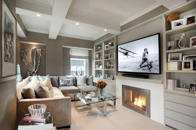 Libraries contemporary-family-room