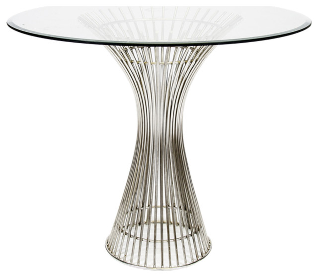 Powell Polished Stainless Side Table 42" Dia Top