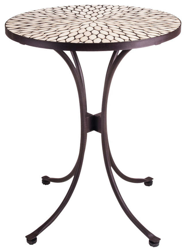 New Rustics Mosaic Southwest Round Table in Wrought Iron