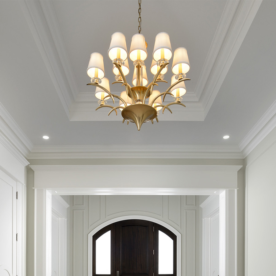 Inspiration for a large transitional marble floor, white floor, wall paneling and tray ceiling hallway remodel in Other with white walls