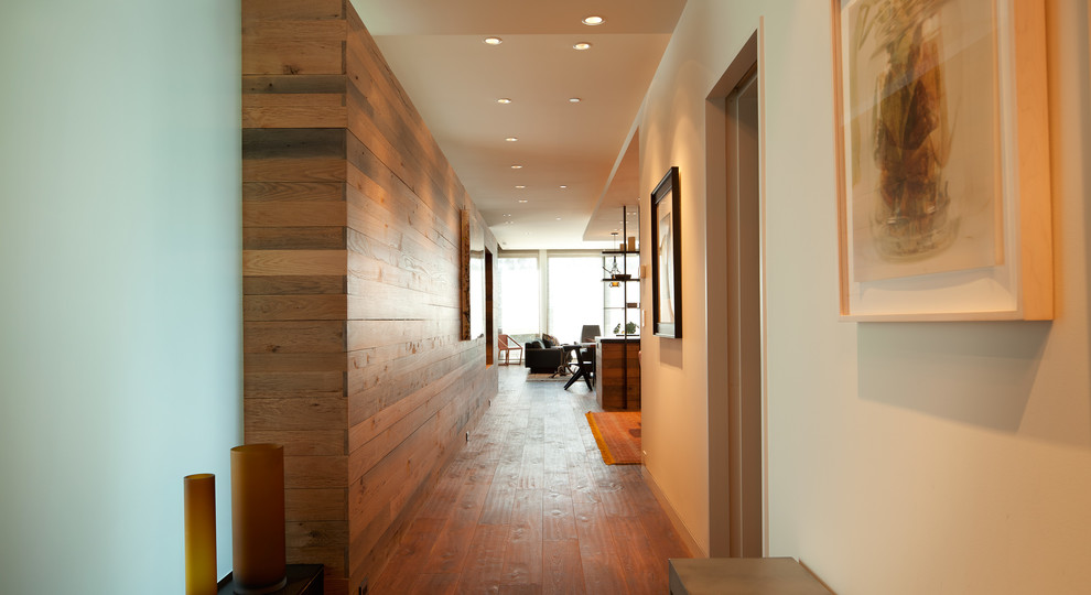 Design ideas for a contemporary hallway in Minneapolis.