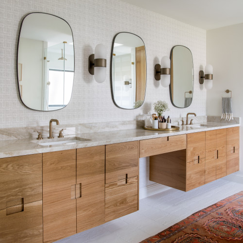 Bathroom vanity with modern RTA cabinets showing whole-home applications beyond the kitchen