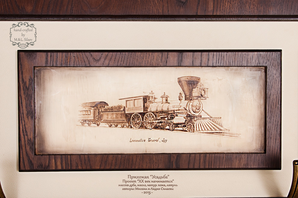 Графика на дубе для украшения интерьера.