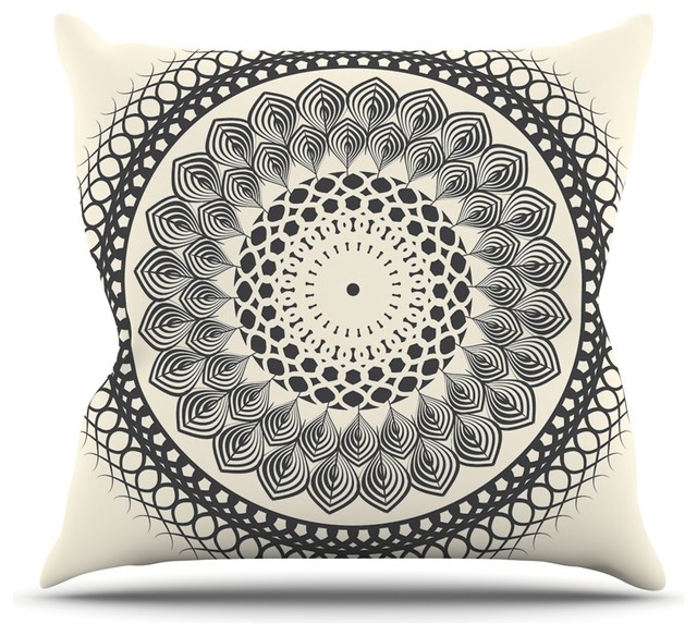 Famenxt Black White Boho Mandala Geometric Throw Pillow Famenxt Black White Boho Mandala Geometric Throw Pillow Outdoor