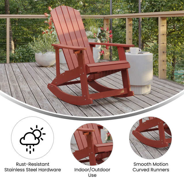 Red Resin Rocking Chair, JJ-C14705-RED-GG - Contemporary - Outdoor ...