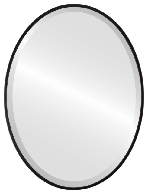 Singapore Framed Oval Mirror Matte, Matte Black Framed Vanity Mirrors
