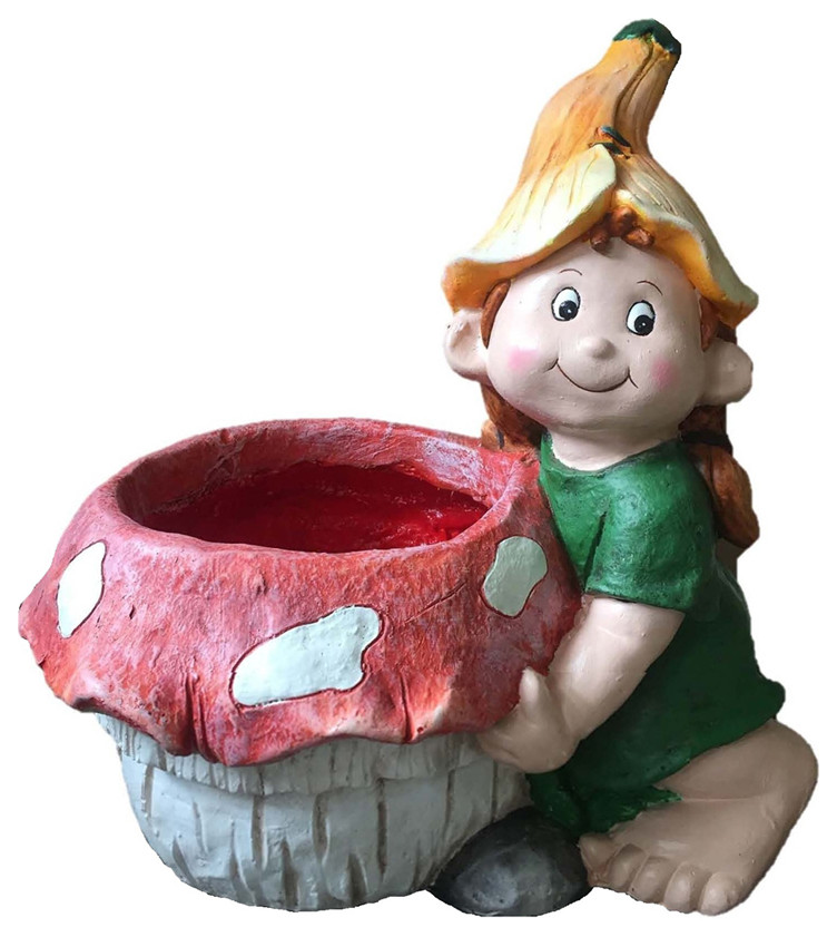 17" Gnome Planter Traditional Outdoor Pots And Planters by Santa's Inc Houzz