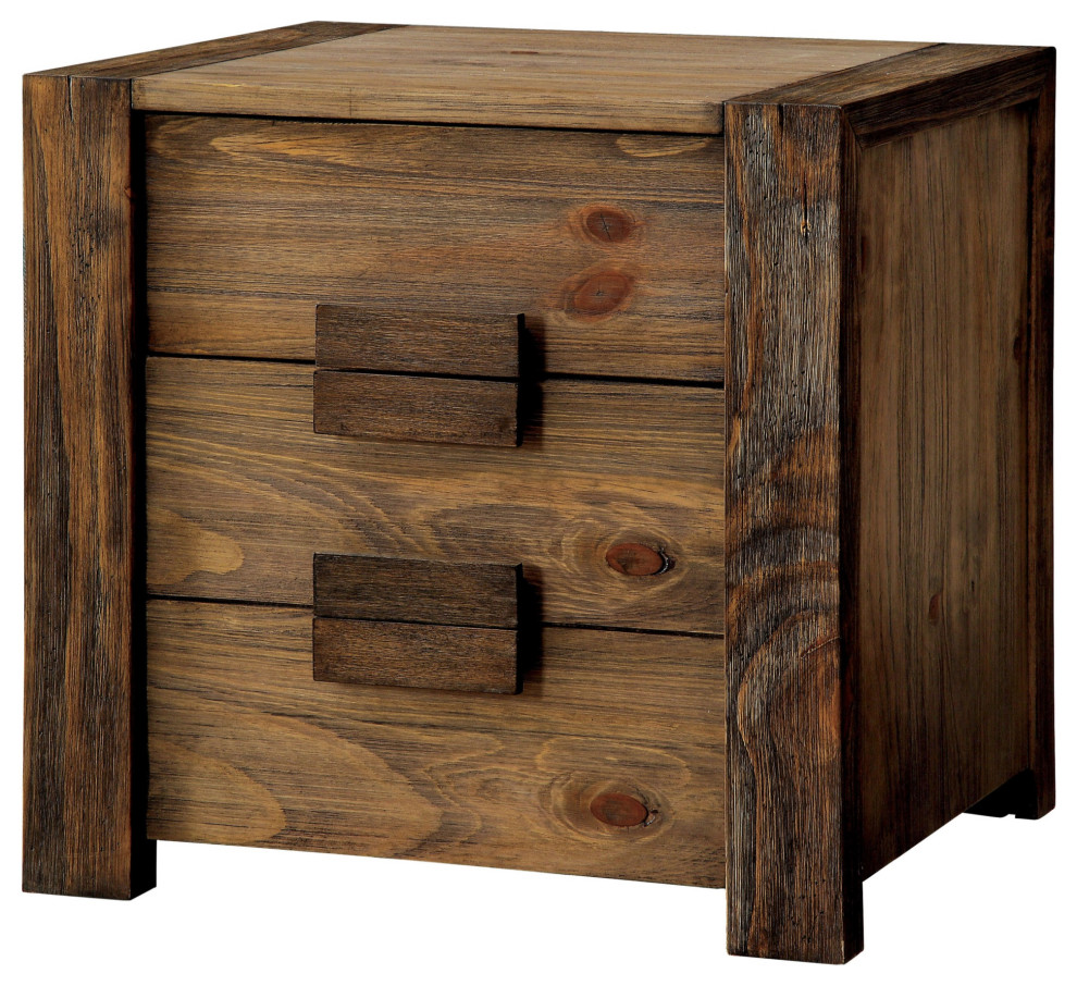 Hetty Block Handle Nightstand Rustic Nightstands And Bedside Tables By Virventures