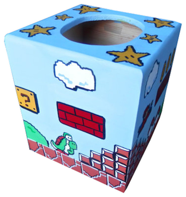 Mario Hand Painted Tissue Box Holder