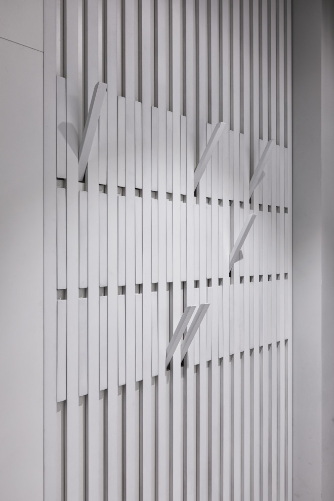 Stylish monochromatic white penthouse