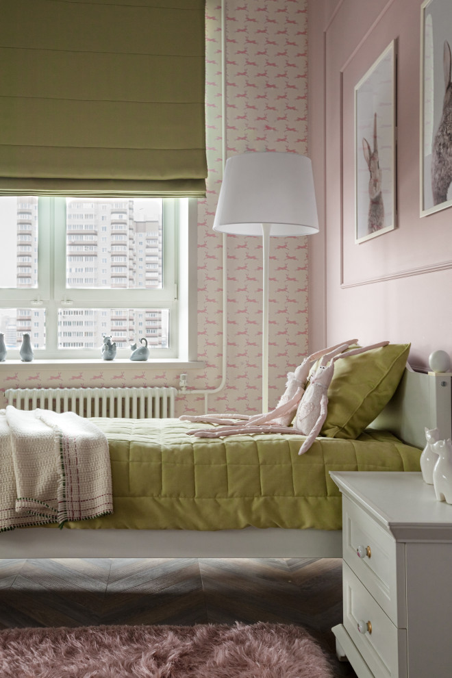 Design ideas for a large eclectic kids' room in Moscow.