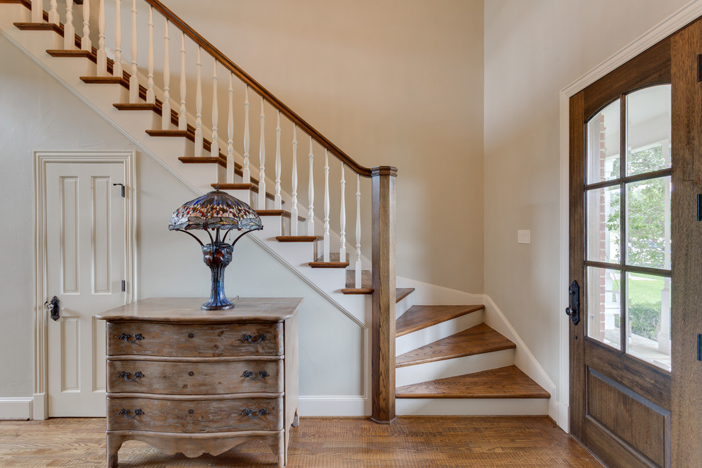 Dark Corner Remodel Traditional Staircase Dallas by First