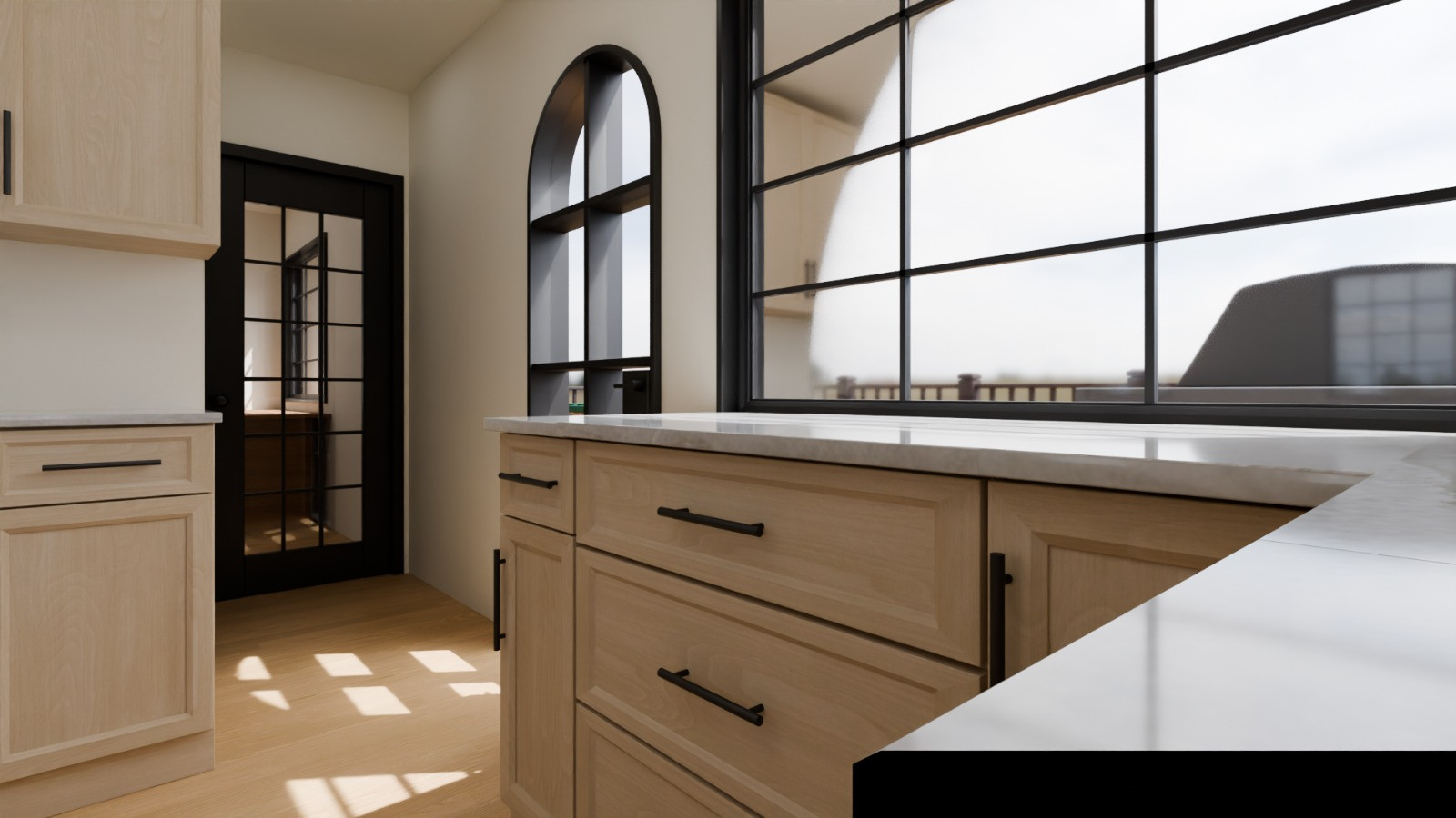 Mid-century modern home design photo in Atlanta