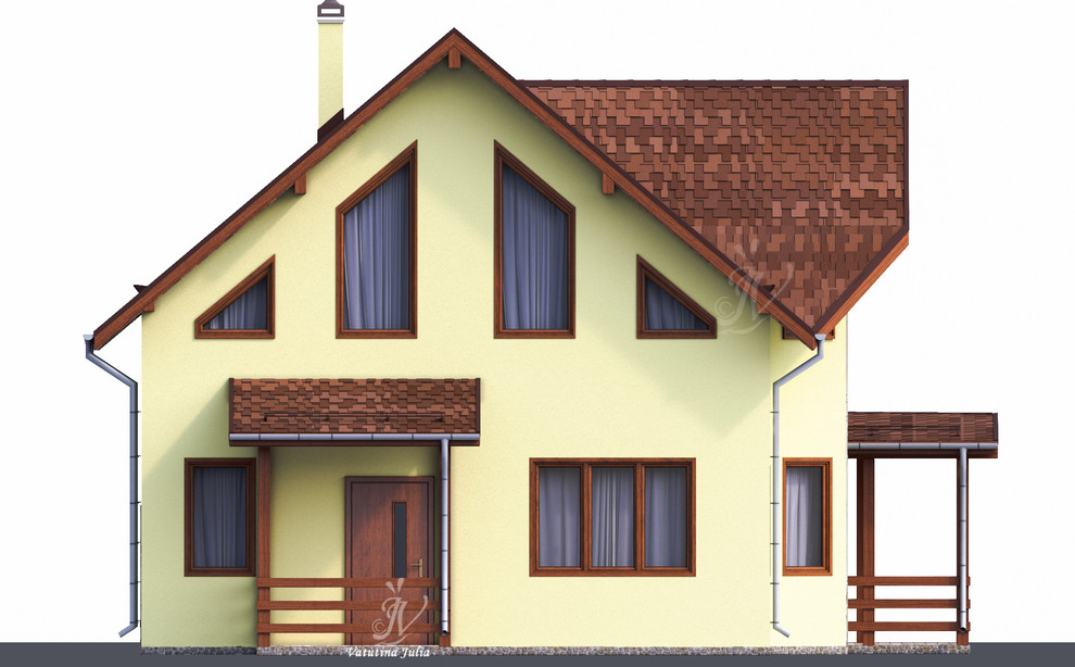 Визуализация индивидуального двухэтажного дома с эркером