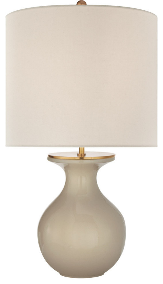 Albie Desk Lamp, 1-Light, Dove Gray, Cream Linen Shade, 25.25"H