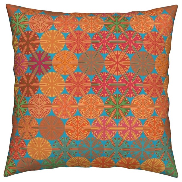 Gingezel Fabric Mathematical Art Orange Throw Pillow