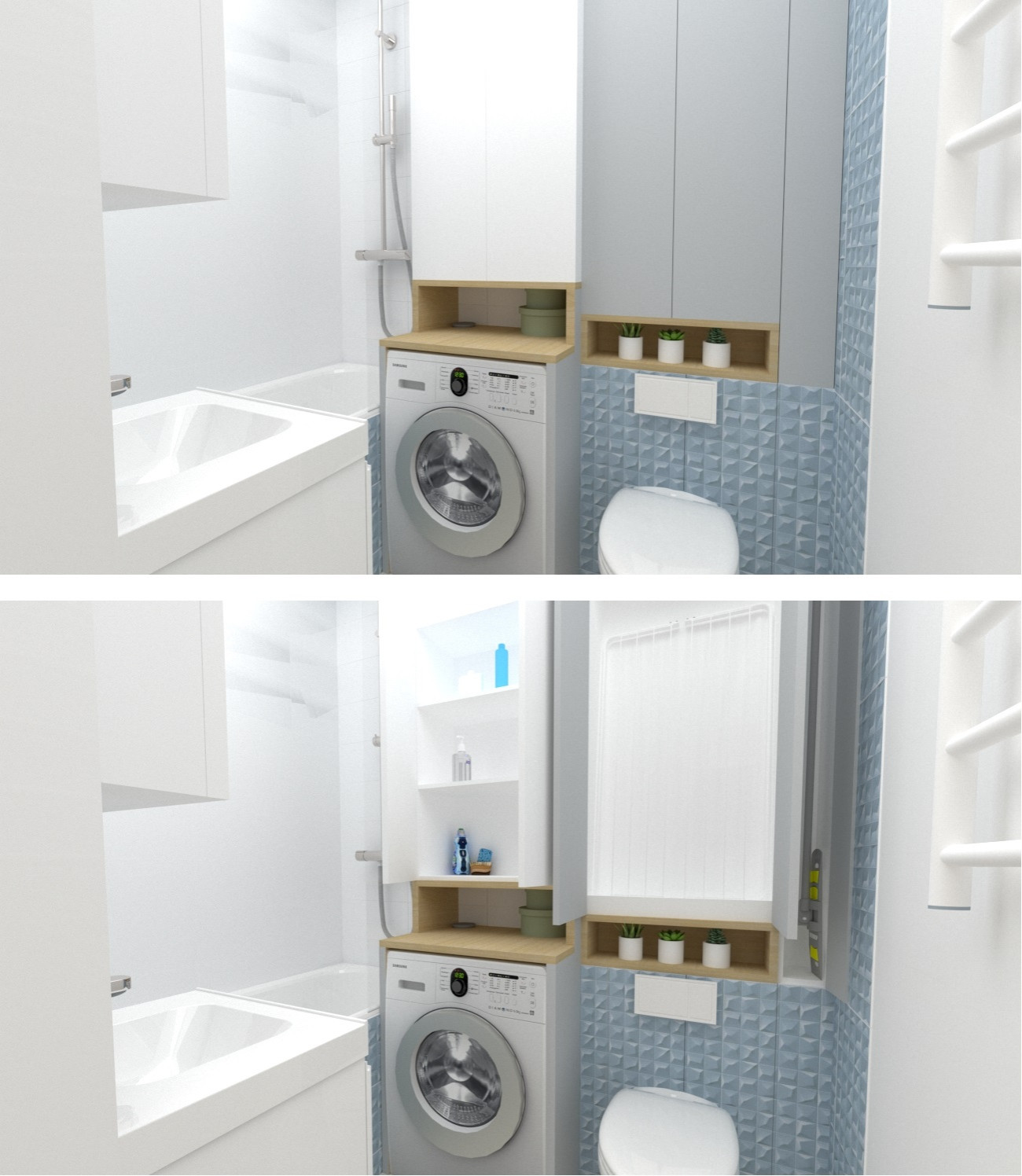 Маленькая цветная евродвушка в ЖК "Артлайн" в нежных тонах