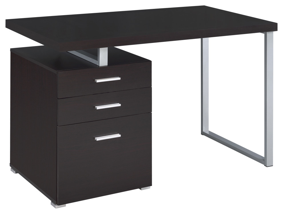 Brennan 3drawer Office Desk Cappuccino Contemporary Desks And