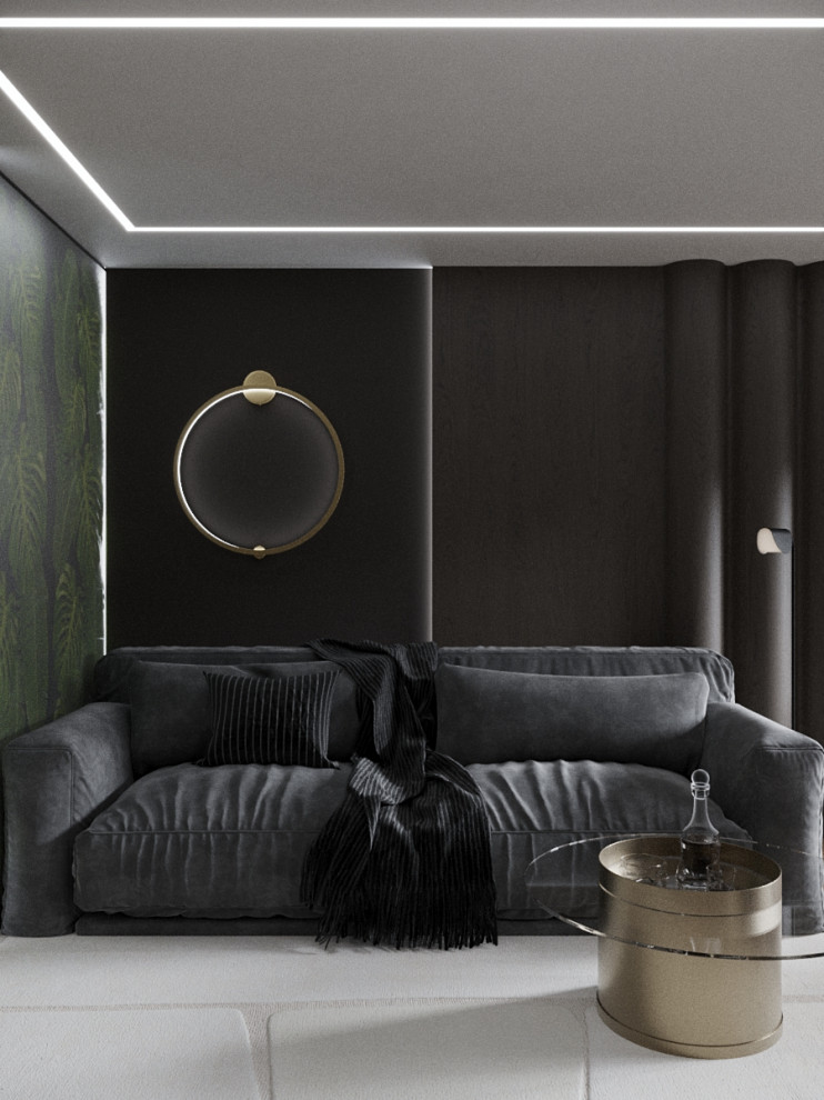 Дизайн-проект кухни-гостиной с курительной комнатой