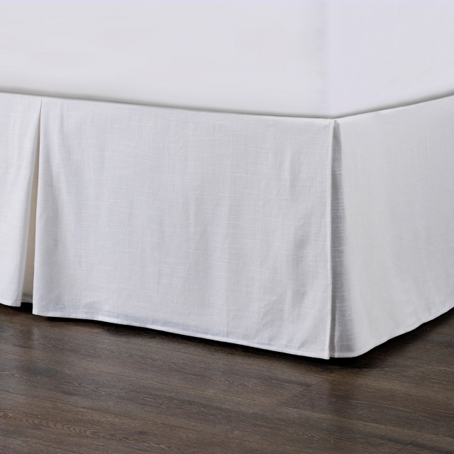 Hera Washed Linen Tailored Bed Skirt, Queen Transitional Bedskirts by HiEnd Accents Houzz