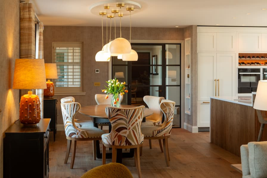 This is an example of a modern dining room in Devon.