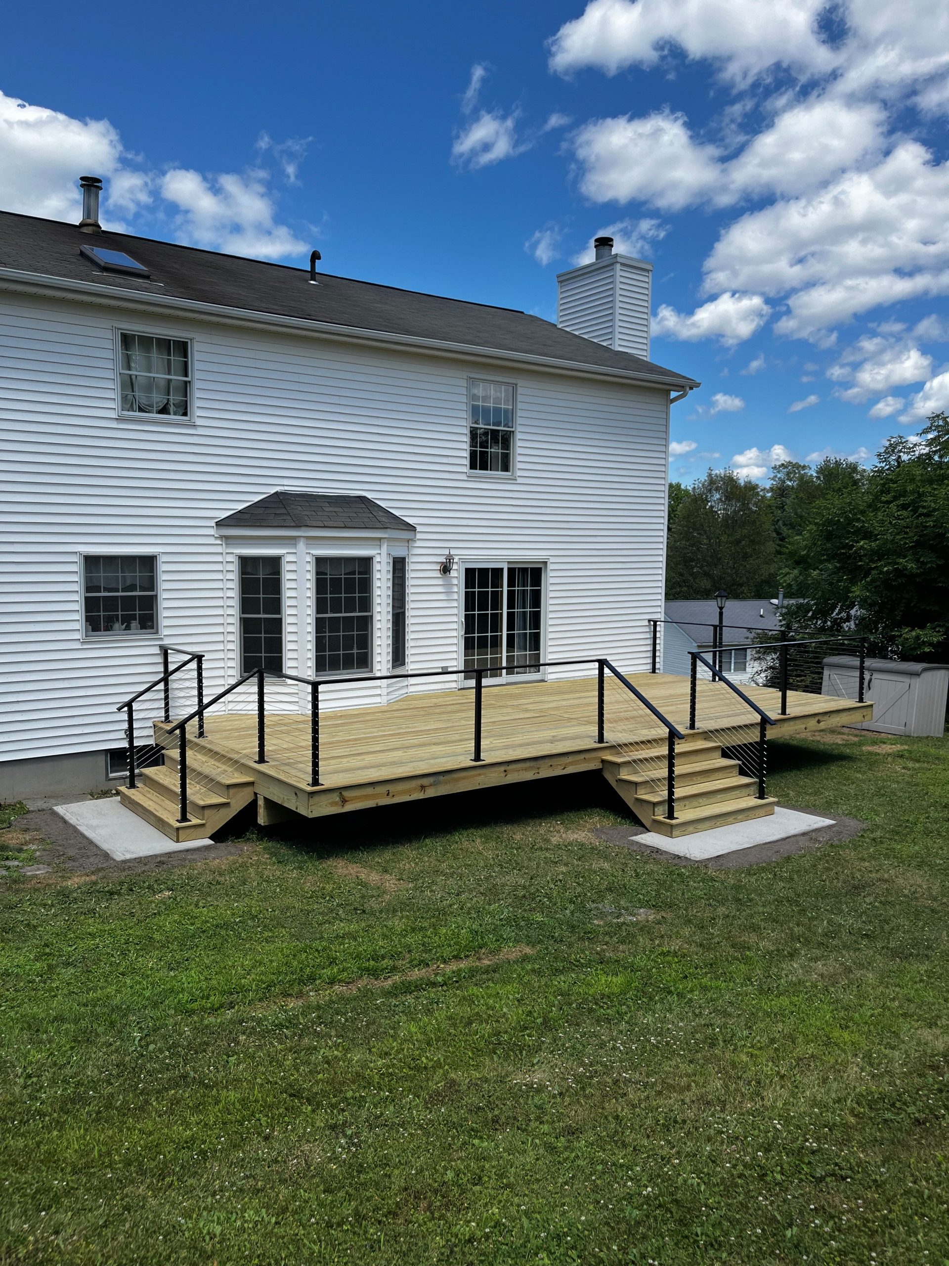 Pressure Treated Wood  Deck with Cable Rail System