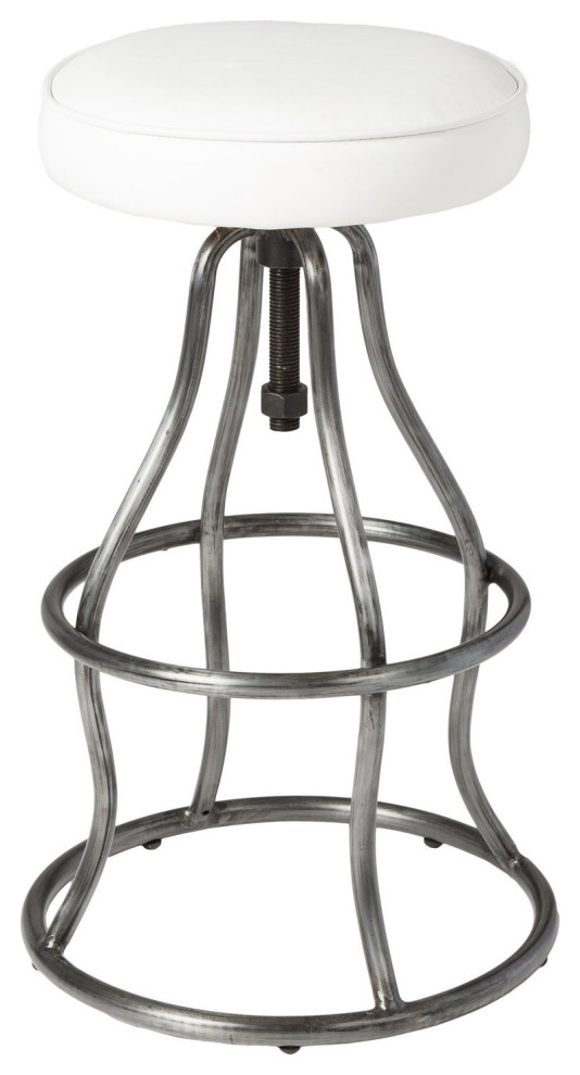 Bowie Bar Stool White Leather Industrial Bar Stools And Counter Stools by First of a