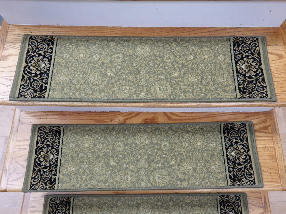 Green Stair Treads Set of 14 Pcs 31in x 9in With Non Slip Pads