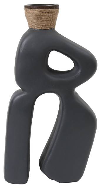 Ecomix, 17"H Abstract Vase, Gray
