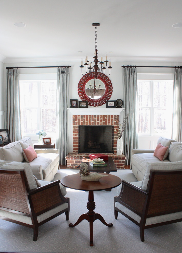 This is an example of a transitional living room in Charlotte.